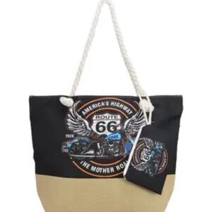 Route 66 Canvas Tote with Pouch